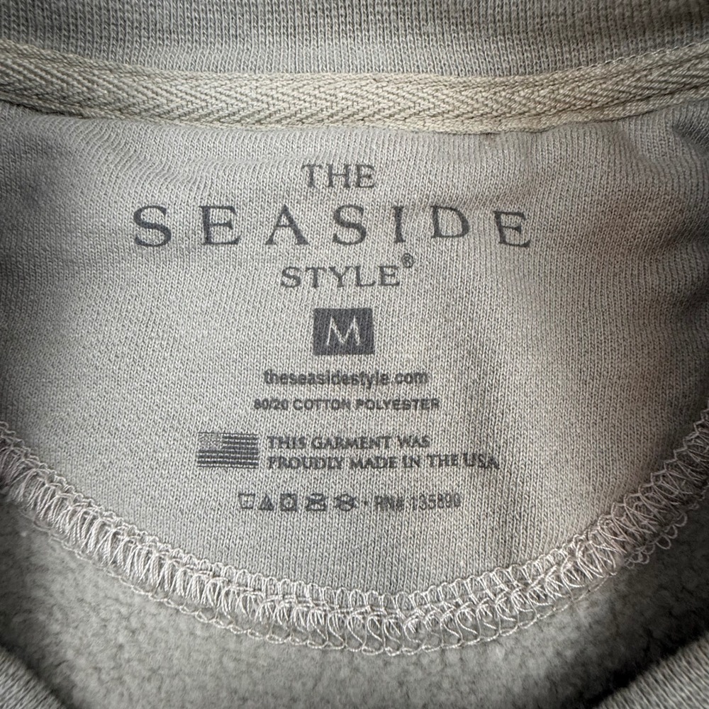 The Seaside Style Womens Medium Sage Green Graphic Crewneck Sweatshirt USA Made - Picture 6 of 9